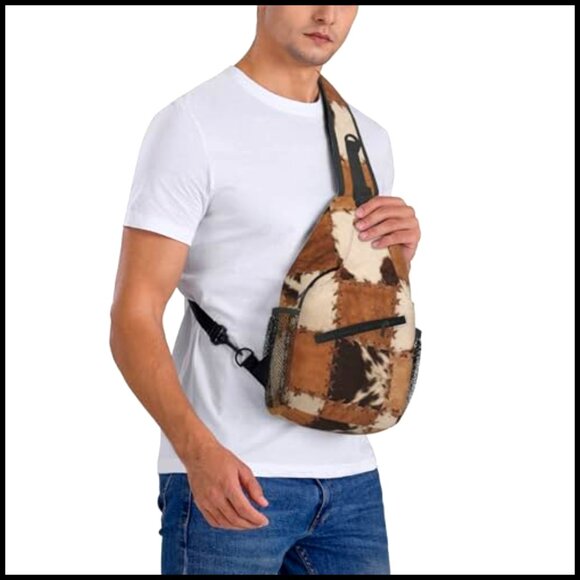 Cow Print Sling Backpack Crossbody Daypack Adjustable Strap Water Resistant main image 6